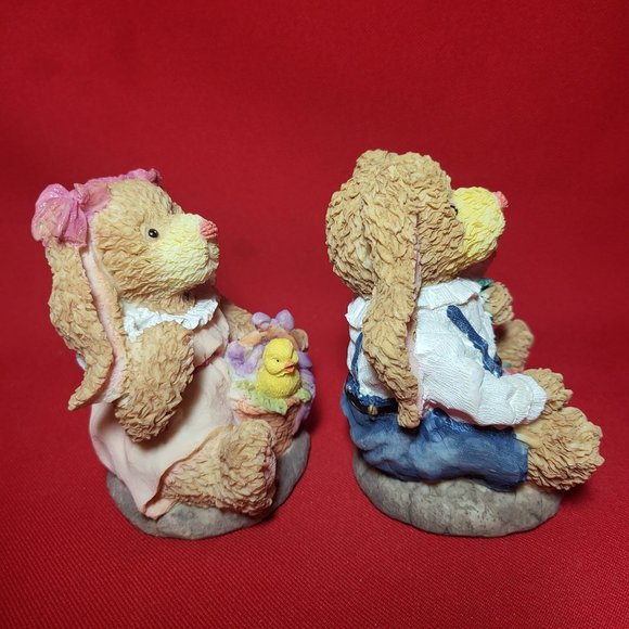 VTG Ks Collection Easter Bunny Rabbits Egg Chick Basket Roses - Picture 14 of 14